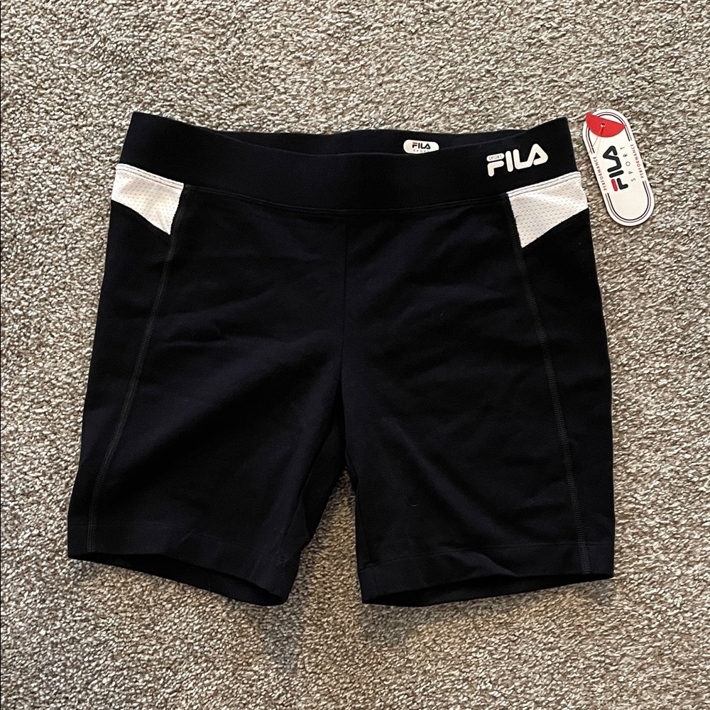 Fila Black Sport Waistband Shorts with White Logo
